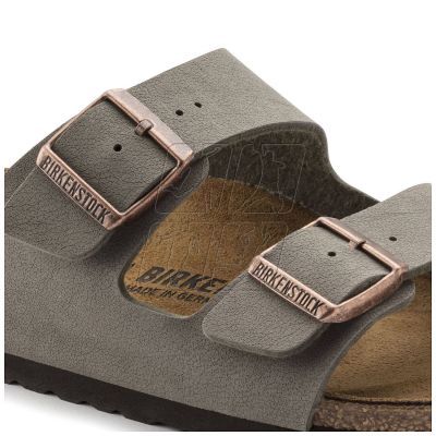 3. Klapki damskie/męskie Birkenstock Arizona Birko-Flor Nubuck Stone regular szerokie szare (0151211)