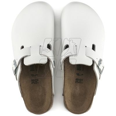 4. Chodaki męskie Birkenstock Boston Super Grip White skóra naturalna medyczne lekarskie klapki regular szerokie (0060134)