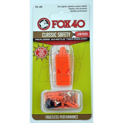 Gwizdek Fox 40 Classic + sznurek 9903-0308 pomarańczowy