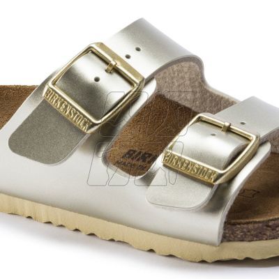 3. Klapki dziewczęce Birkenstock Arizona Kids Birko-Flor Electric Metallic Gold narrow wąskie (1014841)