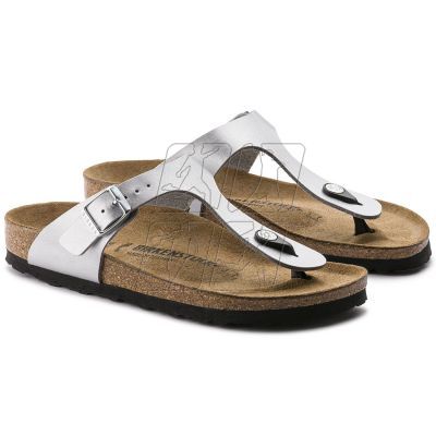 3. Japonki damskie srebrne Birkenstock Gizeh Birko-Flor narrow wąskie (0043853)