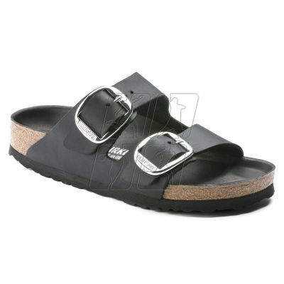 2. Klapki damskie Birkenstock Arizona Big Buckle Oiled Leather Black narrow wąskie (1011075)