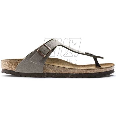 3. Japonki męskie szare Birkenstock Gizeh Birko-Flor Nubuck Stone regular szerokie (43391)