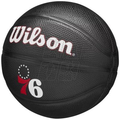 3. Piłka do koszykówki Wilson Team Tribute Philadelphia 76ers Mini Ball WZ4017611XB 