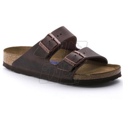 Klapki damskie Birkenstock Arizona Soft Footbed Oiled Leather Habana narrow wąskie (0452763)