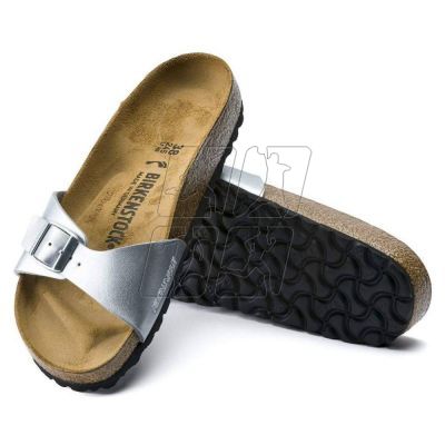 2. Klapki damskie Birkenstock Madrid Birko-Flor Silver srebrne regular szerokie (0040411)