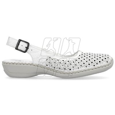 10. Skórzane komfortowe sandały Rieker W RKR665 białe