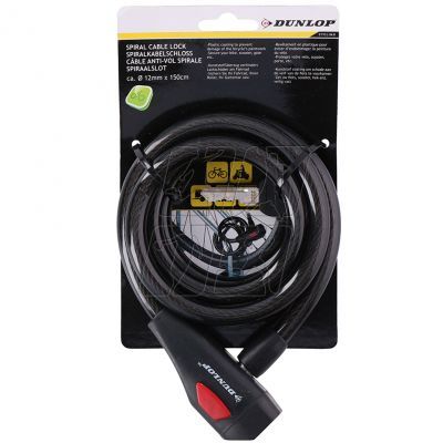 2. Zapięcie rowerowe Dunlop spiral cable lock 12 mm 150 cm ST 75570