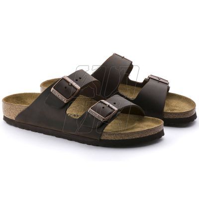 4. Klapki damskie/męskie brązowe Birkenstock Arizona Nubuk Habana narrow wąskie (52533)