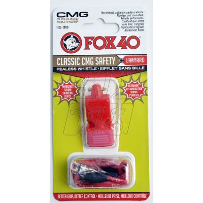Gwizdek Fox 40 CMG Classic Safety + sznurek 9603-0108 czerwony