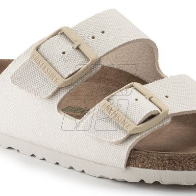 4. Klapki Birkenstock damskie Arizona Vegan Women Textile Narrow Eggshell na wąską stopę wegańskie (1022679)