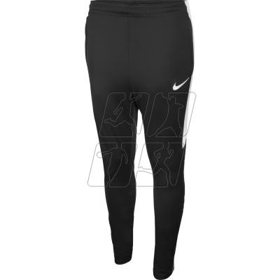 Spodnie piłkarskie Nike Dry Squad Junior 836095-010 w kolorze czarnym z białymi elementami, wyposażone w technologię Dri-FIT