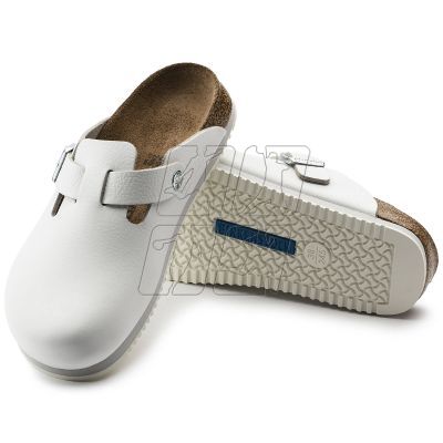 3. Chodaki męskie Birkenstock Boston Super Grip White skóra naturalna medyczne lekarskie klapki regular szerokie (0060134)