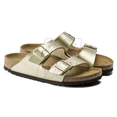 Klapki damskie Birkenstock Arizona Birko-Flor Gold złote regular szerokie (1016110)