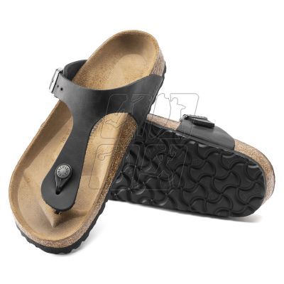 8. Japonki damskie/męskie Birkenstock Gizeh NU Oiled Black Regular olejowana skóra na szeroką stopę (0845251)