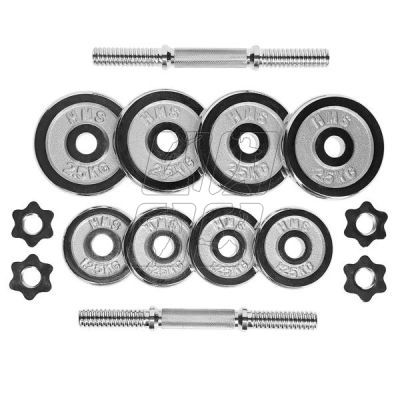 7. Sztangielki w walizce CHROME HMS 2x10kg STC20