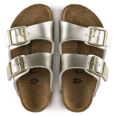 4. Klapki dziewczęce Birkenstock Arizona Kids Birko-Flor Electric Metallic Gold narrow wąskie (1014841)