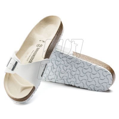 2. Klapki damskie Birkenstock Madrid Birko-Flor White białe regular szerokie (0040731)