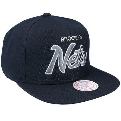 2. Czapka Mitchell &amp; Ness NBA Brooklyn Nets Team Script 2.0 Snapback Nets HHSS3280-BNEYYPPPBLCK