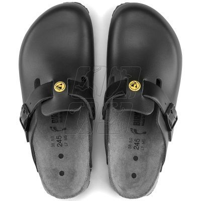 8. Chodaki damskie Birkenstock Boston ESD Black skóra naturalna klapki medyczne narrow wąskie (0061368)