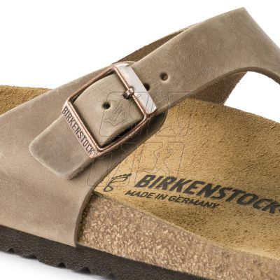 5. Japonki damskie Birkenstock Gizeh Oiled Leather Tabacco Brown Narrow wąskie (0943813)