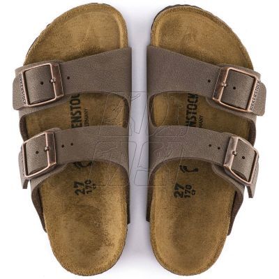 3. Klapki Birkenstock Arizona Kids Birko-Flor Nubuk Mocha narrow wąskie dziecięce młodzieżowe (0552893)