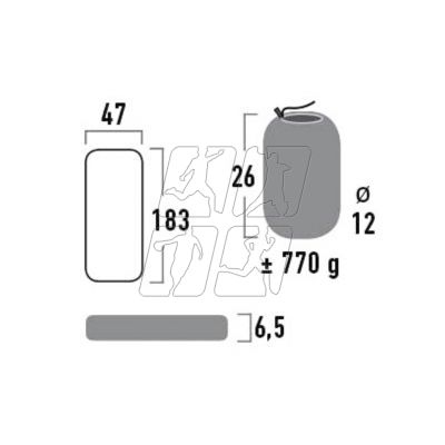 4. Mata High Peak Tulsa 183x47x6,5cm 41002