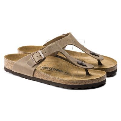 Japonki damskie Birkenstock Gizeh Oiled Leather Tabacco Brown Narrow wąskie (0943813)