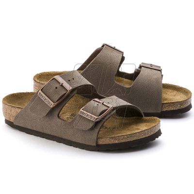 Klapki Birkenstock Arizona Kids Birko-Flor Nubuk Mocha narrow wąskie dziecięce młodzieżowe (0552893)