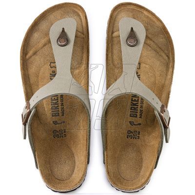 5. Japonki męskie szare Birkenstock Gizeh Birko-Flor Nubuck Stone regular szerokie (43391)