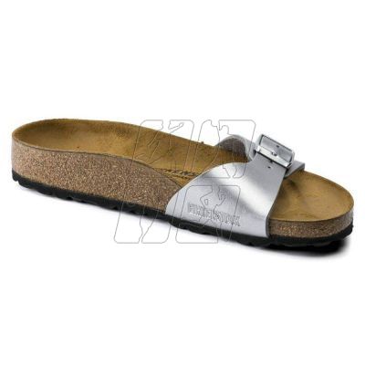 6. Klapki damskie Birkenstock Madrid Birko-Flor Silver srebrne regular szerokie (0040411)