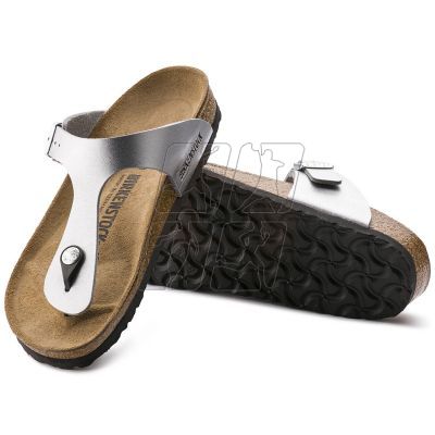 5. Japonki damskie srebrne Birkenstock Gizeh Birko-Flor narrow wąskie (0043853)