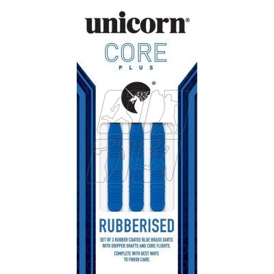 3. Rzutki steel tip Unicorn Core Plus - Blue Rubberised Brass 21g:8650|23g:8651|25g:8652