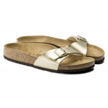 Klapki damskie Birkenstock Madrid Birko-Flor Gold regular szerokie złote (1016106)