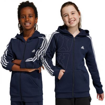 3. Bluza adidas Essentials 3-Stripes Fleece Full-Zip Hoodie Jr IC0600