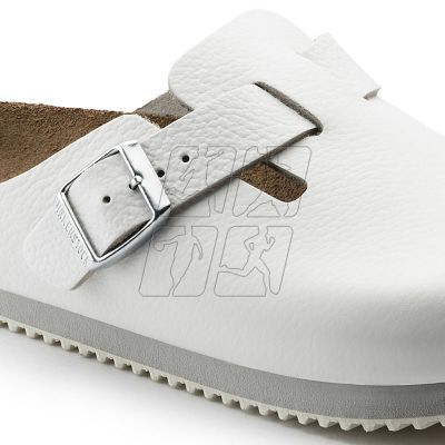 7. Chodaki męskie Birkenstock Boston Super Grip White skóra naturalna medyczne lekarskie klapki regular szerokie (0060134)