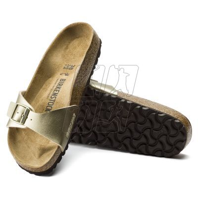 2. Klapki damskie Birkenstock Madrid Birko-Flor Gold regular szerokie złote (1016106)