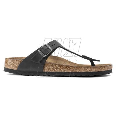 7. Japonki damskie/męskie Birkenstock Gizeh NU Oiled Black Regular olejowana skóra na szeroką stopę (0845251)