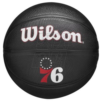 5. Piłka do koszykówki Wilson Team Tribute Philadelphia 76ers Mini Ball WZ4017611XB 