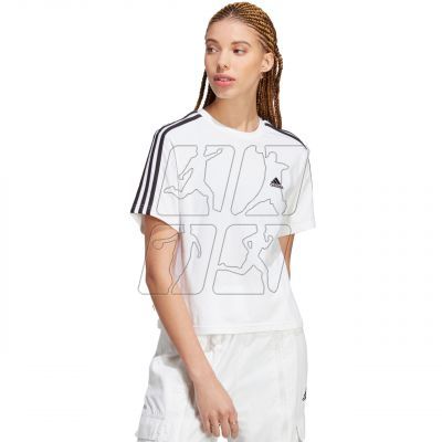 2. Koszulka adidas Essentials 3-Stripes Single Jersey Crop Top W HR4915