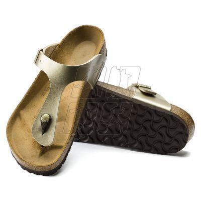 3. Japonki damskie Birkenstock Gizeh Birko-Flor Gold złote narrow wąskie (1016109)