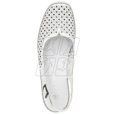 7. Skórzane komfortowe sandały Rieker W RKR665 białe