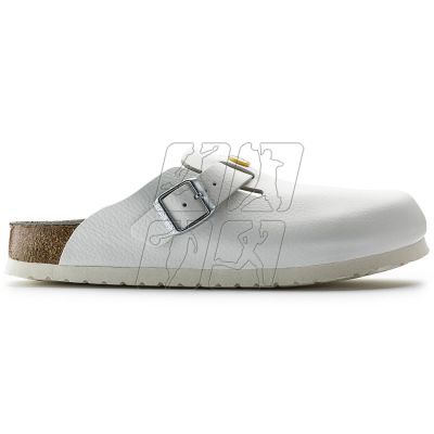 7. Chodaki męskie Birkenstock Boston ESD White skóra naturalna klapki dla medyka regular szerokie (0061370)