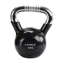 Kettlebell żeliwny uchwyt chrom radełkowany HMS KTC16 BLACK 