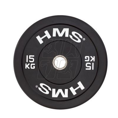 11. Talerz olimpijski HMS BLACK BUMPER 15 kg BBR15 