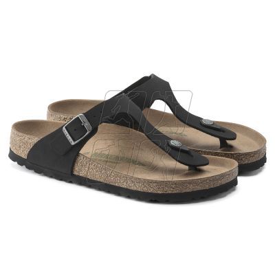 5. Japonki Birkenstock Gizeh Birko-Flor damskie Narrow Black na wąską stopę wegańskie czarne (1020487)