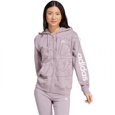3. Bluza adidas Essentials Linear Full-Zip French Terry Hoodie W IS2073