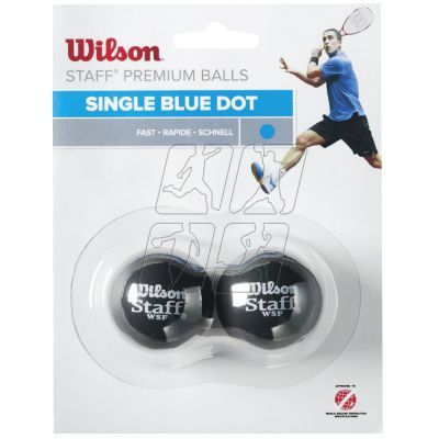 Piłki do squasha Wilson Staff Squash Blue Dot Ball WRT617500