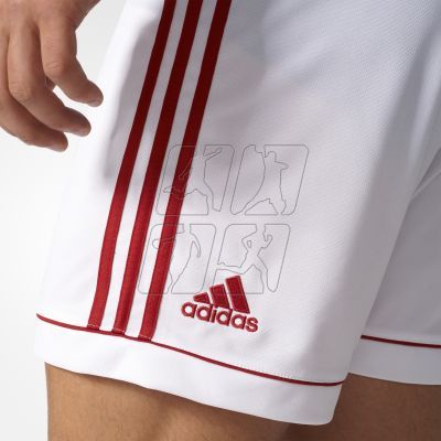 Spodenki piłkarskie adidas Squadra 17 M BK4762 w kolorze białym, posiadają technologię climalite