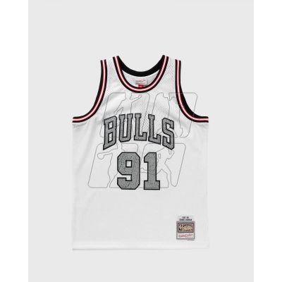 4. Koszulka Mitchell & Ness NBA Cracked Cement Swingman Jersey Bulls 1997 Dennis Rodman TFSM5934-CBU97DRDWHIT